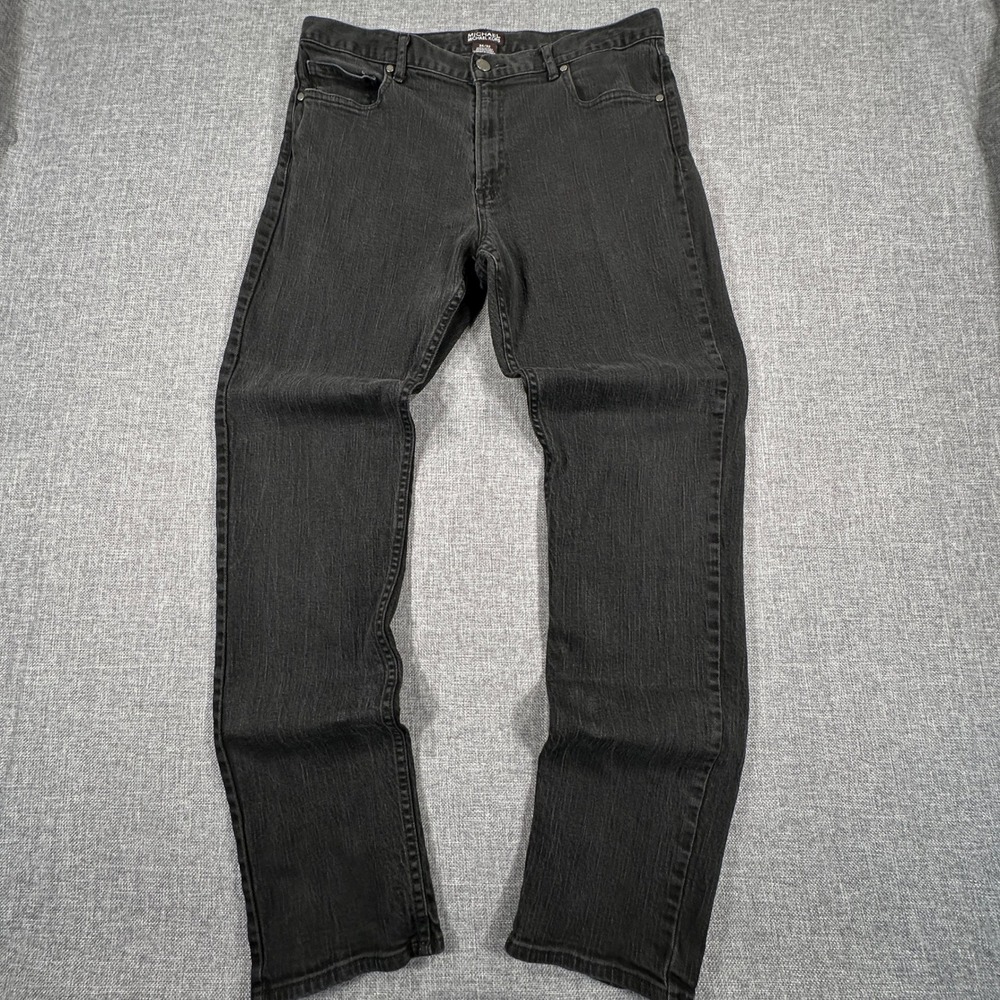 Michael Kors Slim Fit Stretch Cotton Jean Mens 34x32 (Fits 33x31) Black Straight